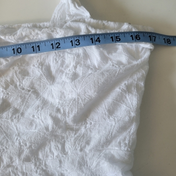 Sneak a Kiss White Floral Embroidered Tie-Strap Mini Dress Large - Picture 8 of 12